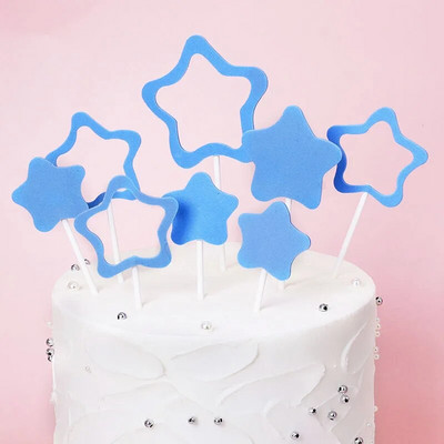 8 τμχ Pentagram Happy Birthday Cake Topper Kids Birthday Birthday Party Gift Cupcake Toppers For Baby Shower Cake Disserts