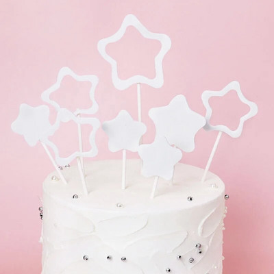8 τμχ Pentagram Happy Birthday Cake Topper Kids Birthday Birthday Party Gift Cupcake Toppers For Baby Shower Cake Disserts