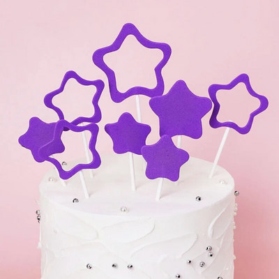 8 τμχ Pentagram Happy Birthday Cake Topper Kids Birthday Birthday Party Gift Cupcake Toppers For Baby Shower Cake Disserts