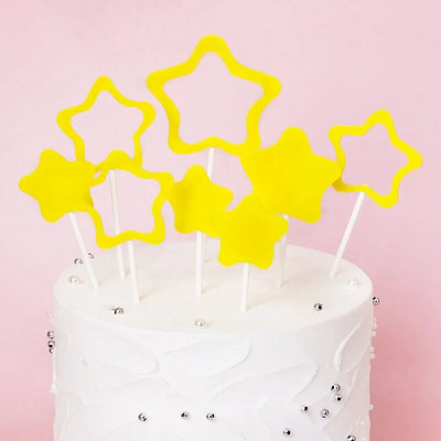 8 τμχ Pentagram Happy Birthday Cake Topper Kids Birthday Birthday Party Gift Cupcake Toppers For Baby Shower Cake Disserts