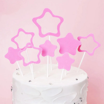 8 τμχ Pentagram Happy Birthday Cake Topper Kids Birthday Birthday Party Gift Cupcake Toppers For Baby Shower Cake Disserts
