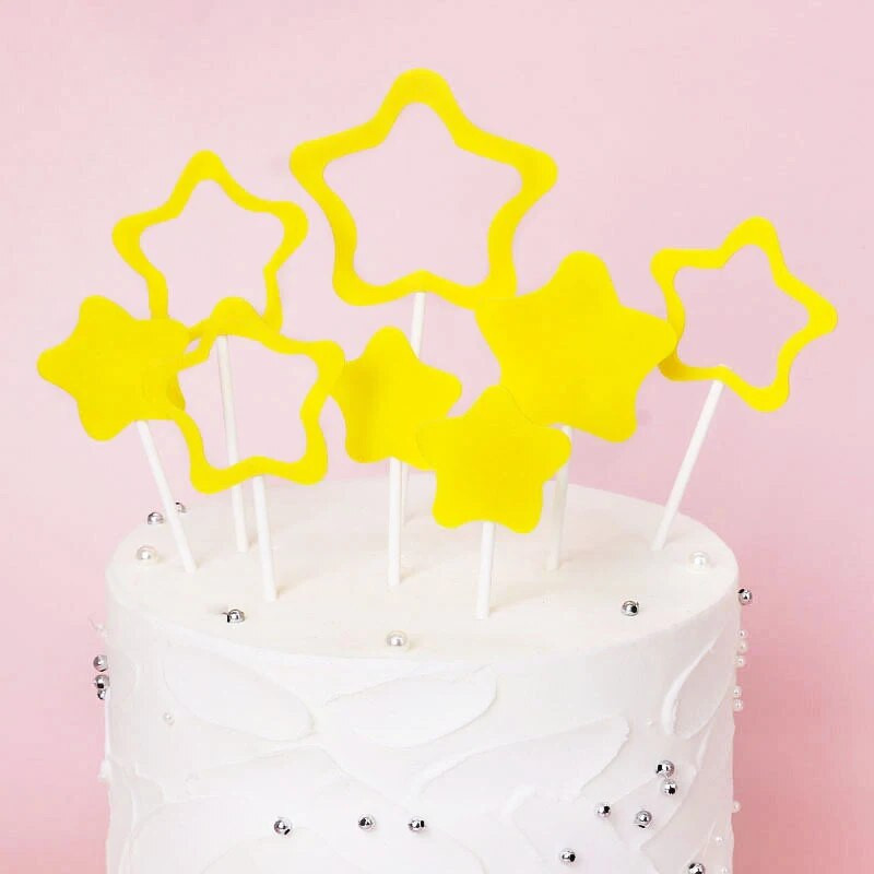 8 vnt. Pentagramos su gimtadieniu torto kepuraitės, skirtos vaikų gimtadienio vakarėliui, dovanoms skirtos keksų keptuvės, skirtos kūdikių vakarėliui, tortų desertų dekoravimui