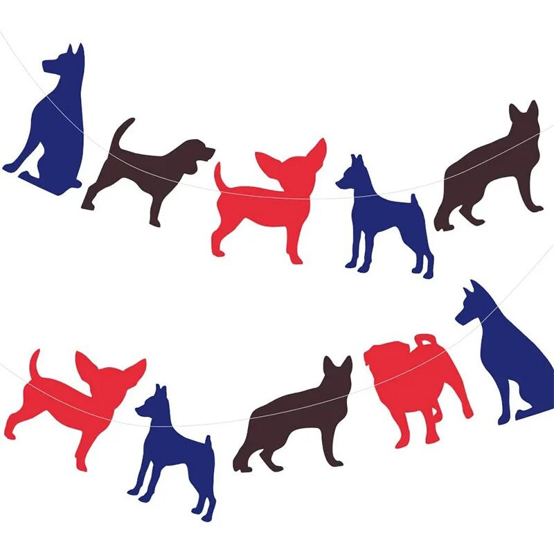 3M gyvūnų tematikos dekoravimas kačių šunų gyvūno formos vėliavos reklamjuostė Vaikų vakarėlis mokyklos klasės langas kabanti girlianda dekoratyvinė