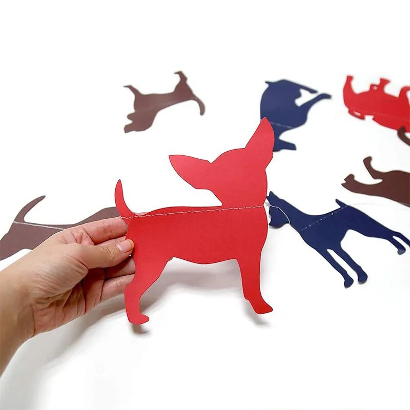 3M gyvūnų tematikos dekoravimas kačių šunų gyvūno formos vėliavos reklamjuostė Vaikų vakarėlis mokyklos klasės langas kabanti girlianda dekoratyvinė