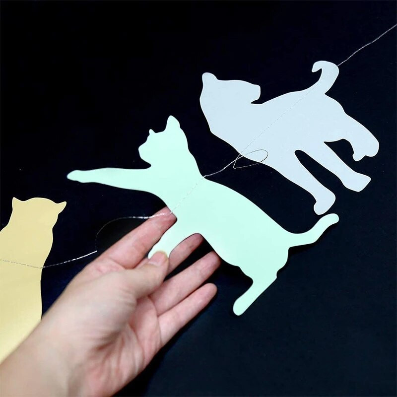 3M gyvūnų tematikos dekoravimas kačių šunų gyvūno formos vėliavos reklamjuostė Vaikų vakarėlis mokyklos klasės langas kabanti girlianda dekoratyvinė