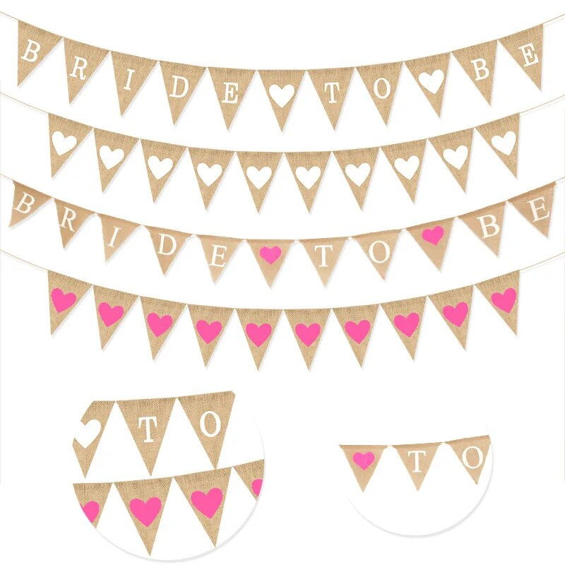 Vakarėlio puošmena Vėliavos BŪSI NUOTAKA Meilės širdis Trikampis Vėliavos Vestuvių pasiūlymas Vakarėlis Banketas Pakabinamas šukės girliandos papuošimas