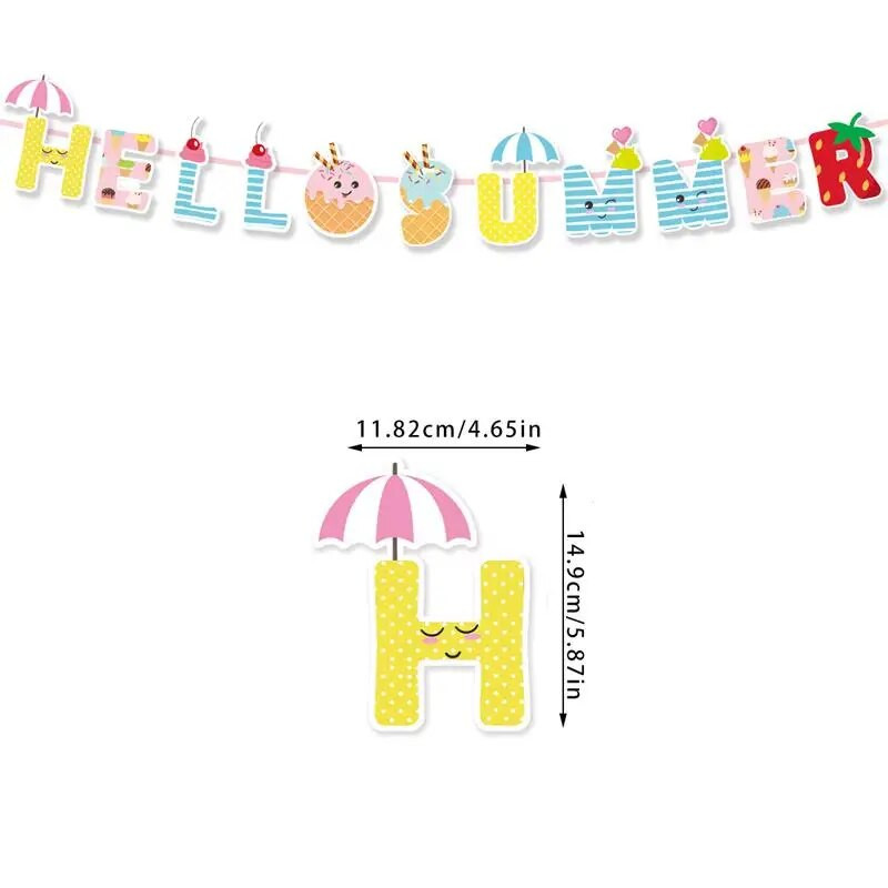 Vasaros teminio vakarėlio vėliavos traukimas Havajų paplūdimio dekoravimo laiškų festivalio girliandos reklamjuostės Dekoratyviniai daiktai kabanti skruzdėlėms