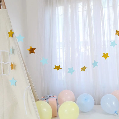 Ins Creative 4M Penkiakampė žvaigždės vėliava apvali žvaigždutė Popierinės girliandos Reklamjuostė Gimtadienio fonas Sienų papuošalai Styginių vėliava Par