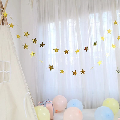 Ins Creative 4M Penkiakampė žvaigždės vėliava apvali žvaigždutė Popierinės girliandos Reklamjuostė Gimtadienio fonas Sienų papuošalai Styginių vėliava Par