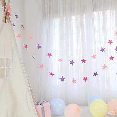Ins Creative 4M Penkiakampė žvaigždės vėliava apvali žvaigždutė Popierinės girliandos Reklamjuostė Gimtadienio fonas Sienų papuošalai Styginių vėliava Par