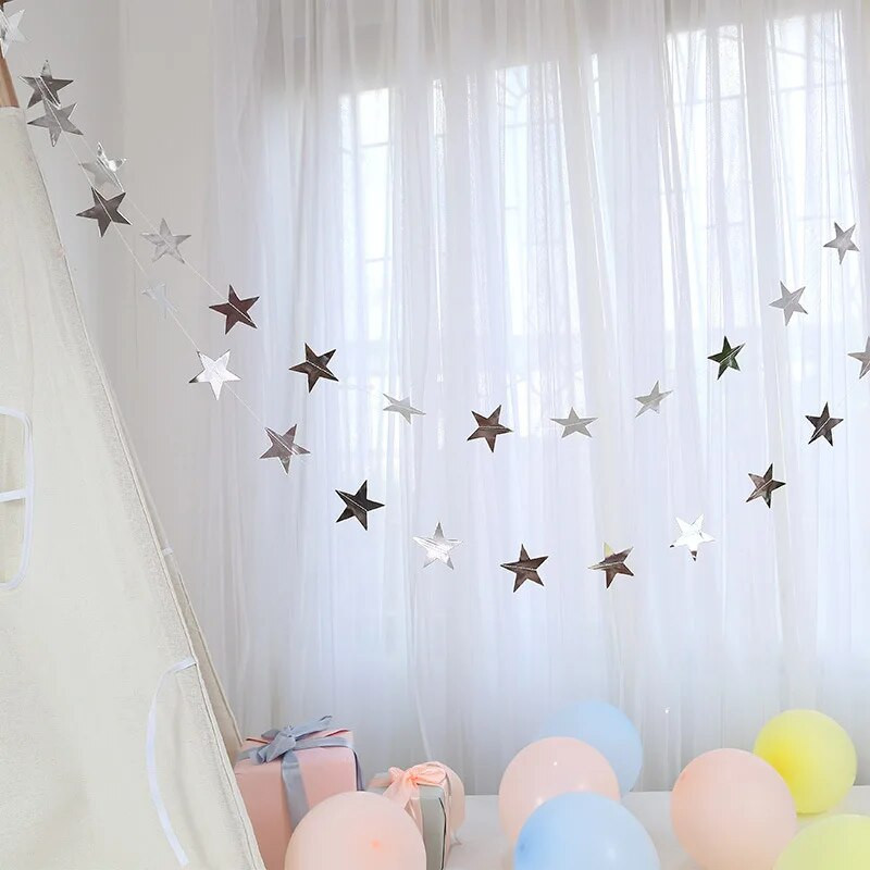 Ins Creative 4M Penkiakampė žvaigždės vėliava apvali žvaigždutė Popierinės girliandos Reklamjuostė Gimtadienio fonas Sienų papuošalai Styginių vėliava Par