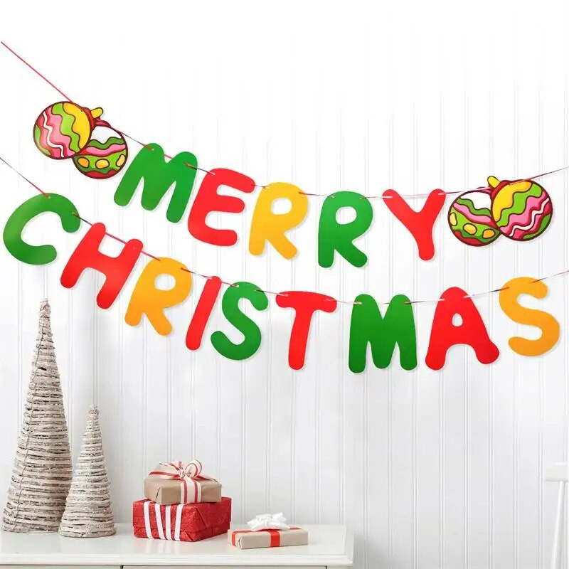 Kalėdų tema Kalėdų varpeliai Raudoni Žalia Raidžių Ištraukiama Vėliava Reklaminė juosta Linksmų Kalėdų prekybos centro vakarėlio fonas Kabanti girlianda Decorati