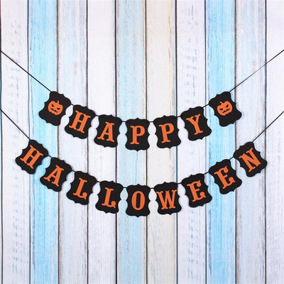 Halloweeni peokaunistus HAPPY HALLOWEEN Lipu tõmbamine Ghost House Ghost Festival Peoaken Rippuv pundar Garland DIY Deco