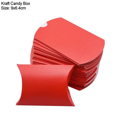 10/20/30Pcs Μαξιλαροθήκη Κουτί ζαχαρωτών Kraft Χαρτί Χριστουγεννιάτικο Δώρο Συσκευασίες Κουτιά καραμέλα Μπομπονιέρες γάμου Διακοσμήσεις για πάρτι γενεθλίων