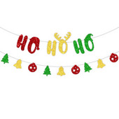 Χριστουγεννιάτικα στολίδια Ho Ho Ho Χριστουγεννιάτικο καπέλο Κουτί δώρου Κάλτσες Flag Banner Χριστούγεννα Πρωτοχρονιά Navidad Κρεμαστή διακόσμηση γιρλάντας φόντου