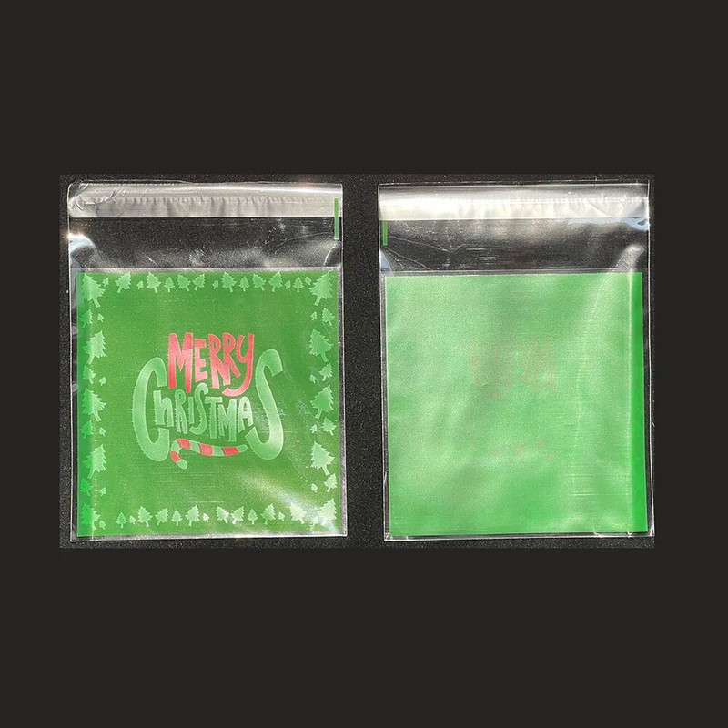 100 vnt Kalėdų skaidrus pakavimo maišelis Kalėdų Senelis Snaigė Linksmų Kalėdų saldainių sausainių maišeliai Kalėdų vakarėlio reikmenims