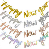 Ins Happy New Year Ligature Letter Τραβώντας σημαία Παραμονή Πρωτοχρονιάς Ευτυχισμένο το νέο έτος 2024 Φόντο κρεμαστή γιρλάντα DIY Home Decorati