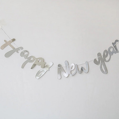 Ins Happy New Year Ligature Letter Τραβώντας σημαία Παραμονή Πρωτοχρονιάς Ευτυχισμένο το νέο έτος 2024 Φόντο κρεμαστή γιρλάντα DIY Home Decorati