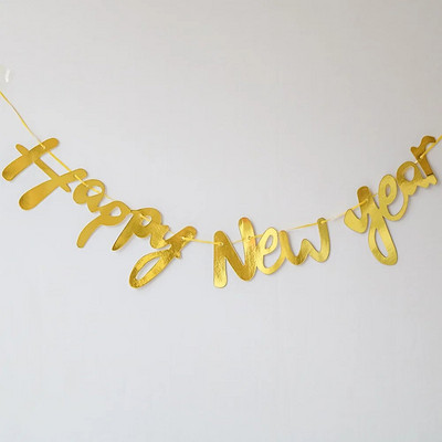 Ins Happy New Year Ligature Letter Τραβώντας σημαία Παραμονή Πρωτοχρονιάς Ευτυχισμένο το νέο έτος 2024 Φόντο κρεμαστή γιρλάντα DIY Home Decorati