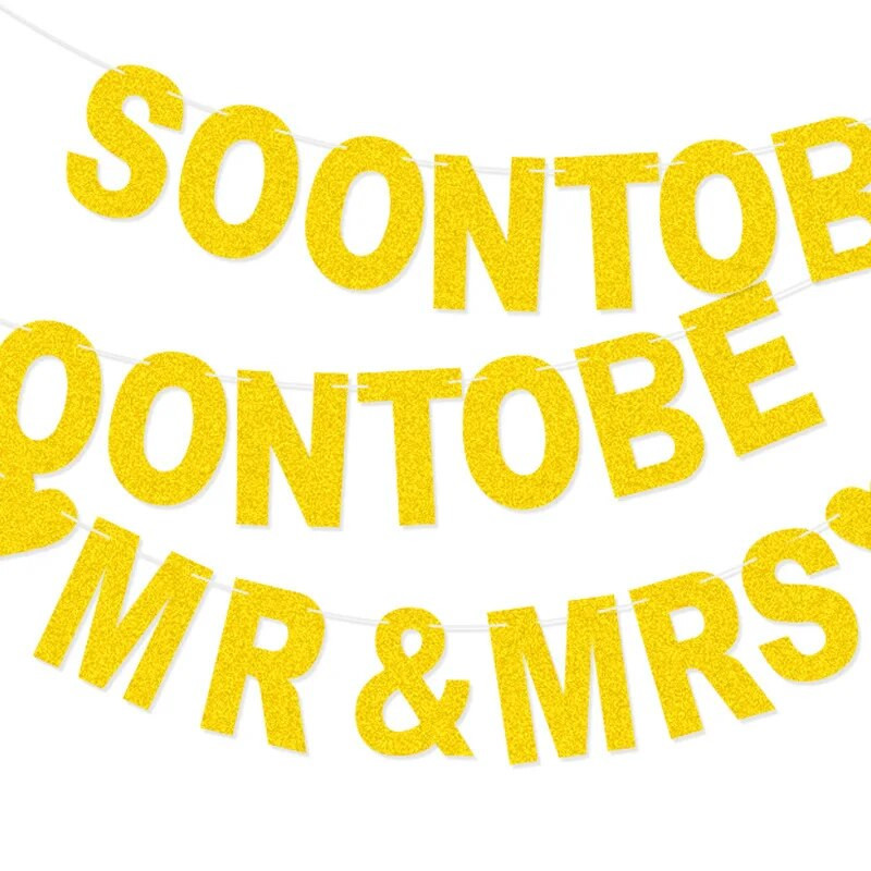 3M Golden SOONTOBE MR ＆ MRS putojančios rožinės girliandos Europos ir Amerikos vestuvių vakarėlio kabantys reklamjuostės „pasidaryk pats“ fono dekoravimas