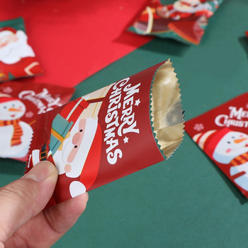 100 бр Коледни торбички за бисквитки с горещо запечатване за ръчно изработени бонбони Опаковка за печене на бисквити Коледна новогодишна парти Декорация 2023 г. Детски подарък