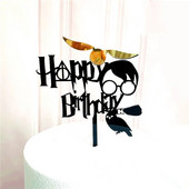 New Cartoon Happy Birthday Acrylic Cake Topper Cute Boy Witch Cake Topper For Kids Birthday Party Διακοσμήσεις τούρτας Baby Shower