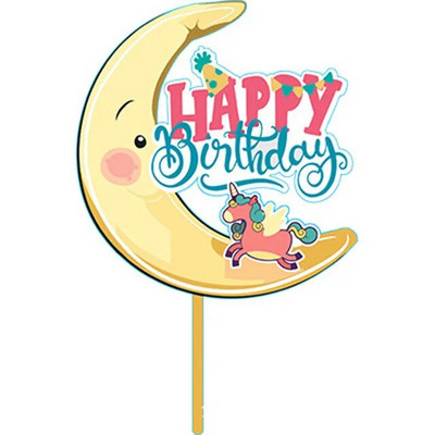 New Cartoon Happy Birthday Acrylic Cake Topper Cute Boy Witch Cake Topper For Kids Birthday Party Διακοσμήσεις τούρτας Baby Shower