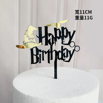 New Cartoon Happy Birthday Acrylic Cake Topper Cute Boy Witch Cake Topper For Kids Birthday Party Διακοσμήσεις τούρτας Baby Shower