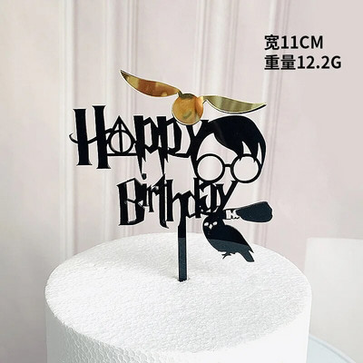 New Cartoon Happy Birthday Acrylic Cake Topper Cute Boy Witch Cake Topper For Kids Birthday Party Διακοσμήσεις τούρτας Baby Shower