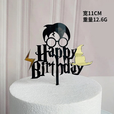 New Cartoon Happy Birthday Acrylic Cake Topper Cute Boy Witch Cake Topper For Kids Birthday Party Διακοσμήσεις τούρτας Baby Shower