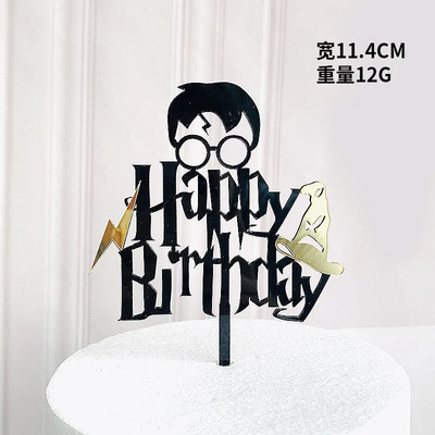 New Cartoon Happy Birthday Acrylic Cake Topper Cute Boy Witch Cake Topper For Kids Birthday Party Διακοσμήσεις τούρτας Baby Shower