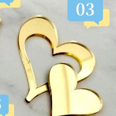 10 τμχ/σετ Ins Style Love Heart ακρυλικό κάλυμμα για τούρτα γενεθλίων για την ημέρα του Αγίου Βαλεντίνου Διακόσμηση τούρτας γάμου στο πλάι ακρυλικό ένθετο