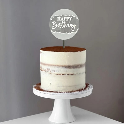 Νέα σήμανση λέιζερ Happy Birthday Cake Topper Painting Διακόσμηση πάρτι Είδη διακόσμησης Εργαλεία διακόσμησης Αξεσουάρ ψησίματος