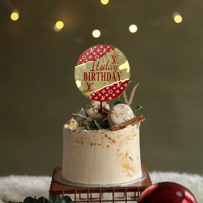 Νέα σήμανση λέιζερ Happy Birthday Cake Topper Painting Διακόσμηση πάρτι Είδη διακόσμησης Εργαλεία διακόσμησης Αξεσουάρ ψησίματος