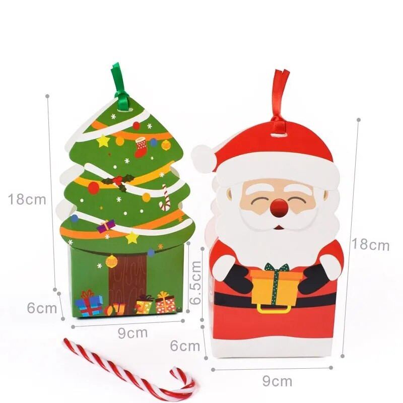 6 vnt Stilius yra atsitiktinis Linksmų Kalėdų saldainių dovanų dėžutė su etikete kraftpopieriniai sausainiai Dovanų pakavimo maišeliai Kalėdų vakarėlis