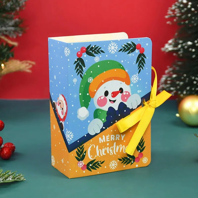 5vnt./stal. Kalėdų saldainių dovanų dėžutės maišelis Knygos formos animacinis filmas Kalėdų Senelio šokolado dėžutė Navidad Naujųjų metų vakarėlio dekoravimo reikmenys