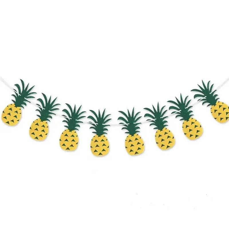 Vasaros atogrąžų Havajų vakarėlio dekoravimas Flamingo ananasų lapų vėliava Vasaros gimtadienio vakarėlio girlianda Viešbučio kambario scenos išdėstymas