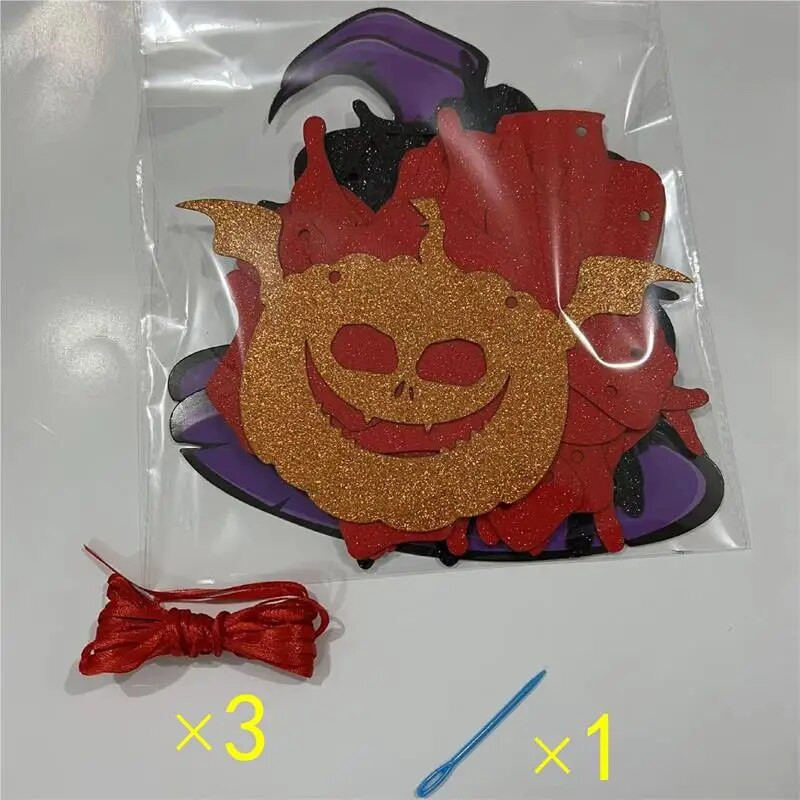 3 vnt. Linksmo Helovino moliūgo šikšnosparnio vėliava reklamjuostė vaiduoklio diena Helovino vaikų vakarėlio fonas Kabanti kekės girliandos puošmena