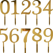New 0-9 Number Happy Birthday Cake Topper Golden Acrylic Topper Wedding Cake Topper For Kids Birthday Party Holiday Cake Supplies