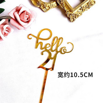 New 0-9 Number Happy Birthday Cake Topper Golden Acrylic Topper Wedding Cake Topper For Kids Birthday Party Holiday Cake Supplies