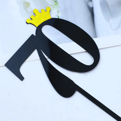 New 0-9 Number Happy Birthday Cake Topper Golden Acrylic Topper Wedding Cake Topper For Kids Birthday Party Holiday Cake Supplies