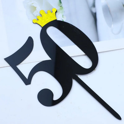 New 0-9 Number Happy Birthday Cake Topper Golden Acrylic Topper Wedding Cake Topper For Kids Birthday Party Holiday Cake Supplies