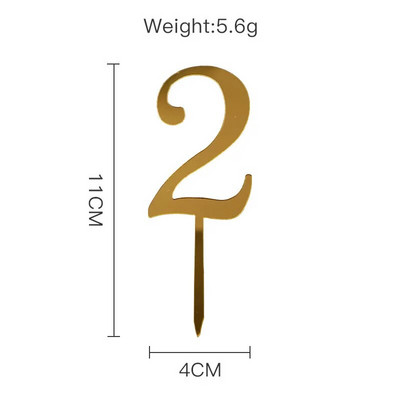New 0-9 Number Happy Birthday Cake Topper Golden Acrylic Topper Wedding Cake Topper For Kids Birthday Party Holiday Cake Supplies