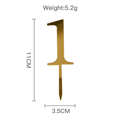 New 0-9 Number Happy Birthday Cake Topper Golden Acrylic Topper Wedding Cake Topper For Kids Birthday Party Holiday Cake Supplies