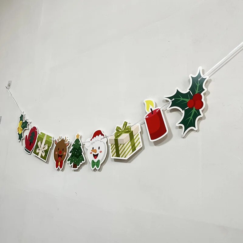 Mielas animacinis filmas Linksmų Kalėdų Laiškas Vėliava Reklaminė juosta Gimtadienis Vestuvės Naujųjų Metų vakarėlis Kabantys fonas Kabantys skerdenos girliandos dekoras