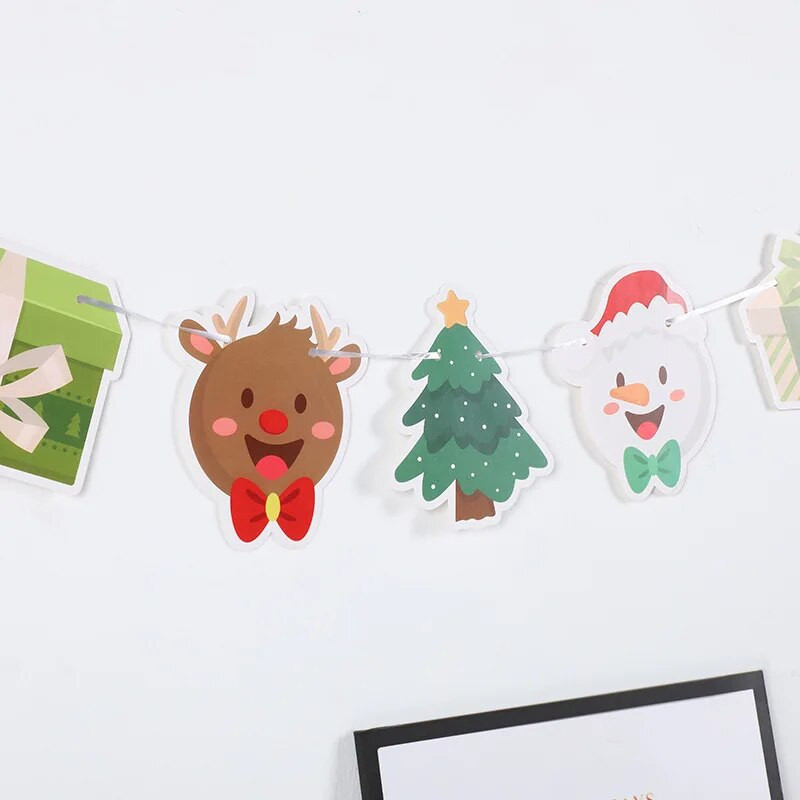 Mielas animacinis filmas Linksmų Kalėdų Laiškas Vėliava Reklaminė juosta Gimtadienis Vestuvės Naujųjų Metų vakarėlis Kabantys fonas Kabantys skerdenos girliandos dekoras