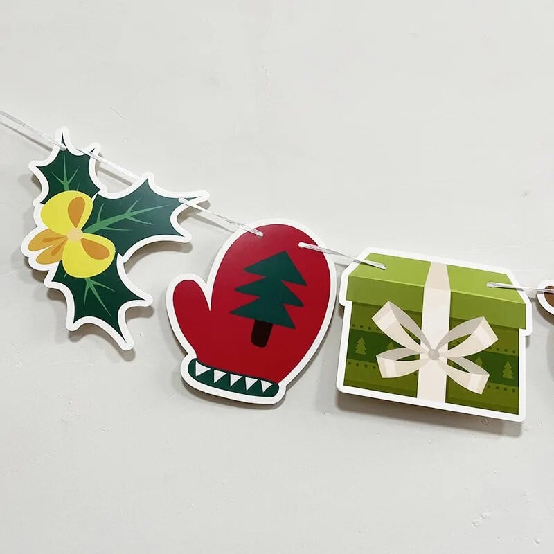 Mielas animacinis filmas Linksmų Kalėdų Laiškas Vėliava Reklaminė juosta Gimtadienis Vestuvės Naujųjų Metų vakarėlis Kabantys fonas Kabantys skerdenos girliandos dekoras