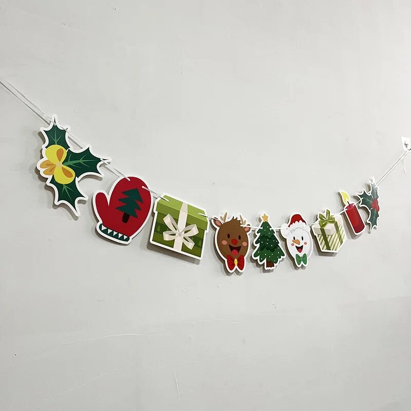 Mielas animacinis filmas Linksmų Kalėdų Laiškas Vėliava Reklaminė juosta Gimtadienis Vestuvės Naujųjų Metų vakarėlis Kabantys fonas Kabantys skerdenos girliandos dekoras