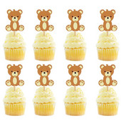 20 τμχ Cute Bear Toppers Cake Happy Birthday Cupcake Toppers For Kids 1st Birthday Wedding Cake Decor Fruit Toothpick Baby Shower