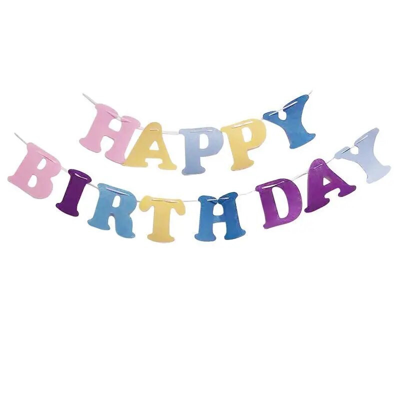 Su gimtadieniu reklamjuostė Neaustinės medžiagos vėliava Marcalono gimtadienio reklamjuostė Girliandos dekoravimas Svetainės fono sienos išdėstymas